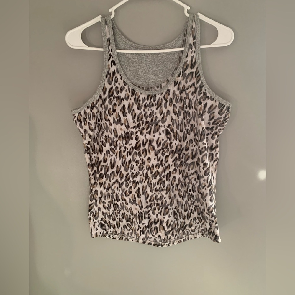 Womens Live Love Lounge Cheetah Print Tank Jogger Pockets Comfort Lounge Set M